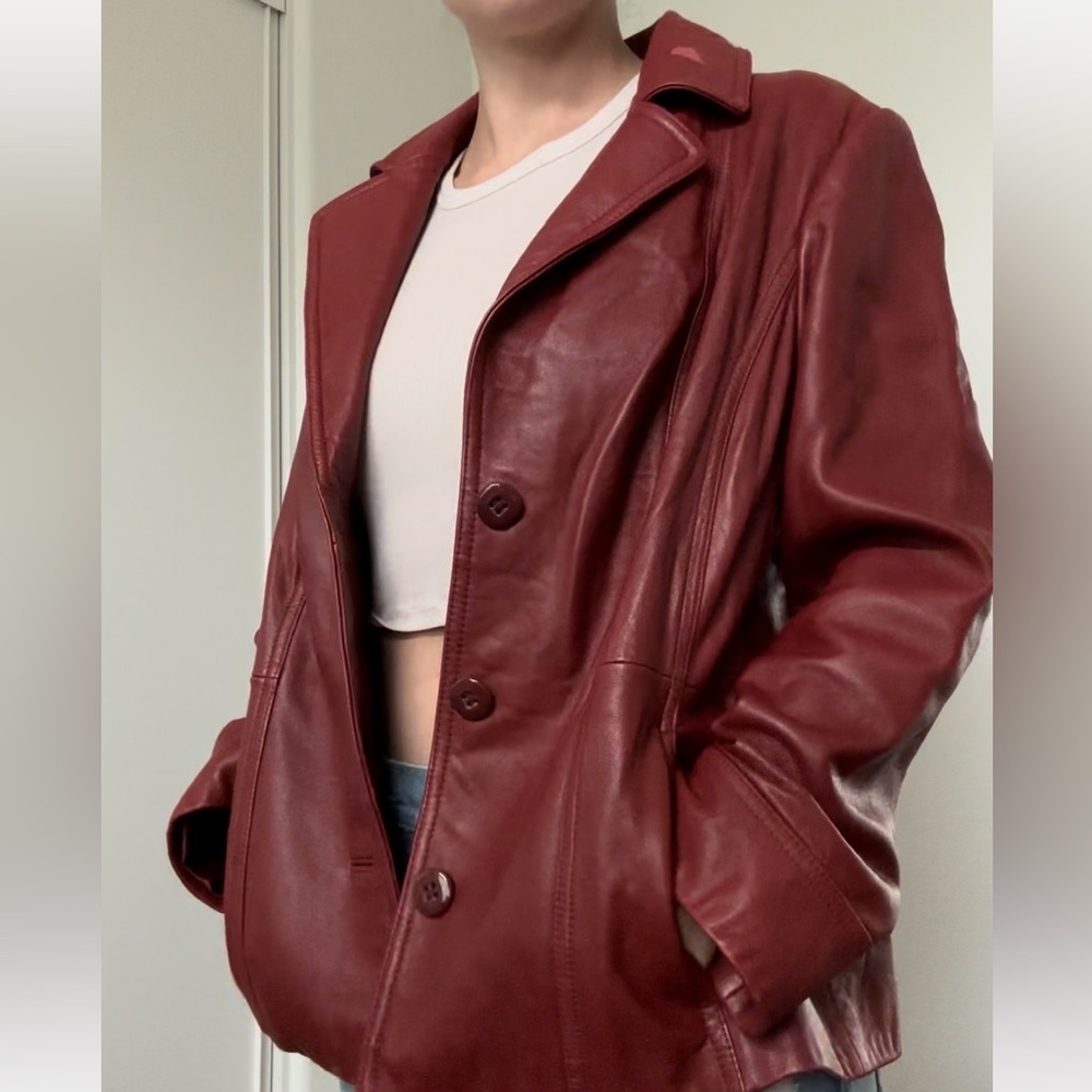 Vintage red leather jacket